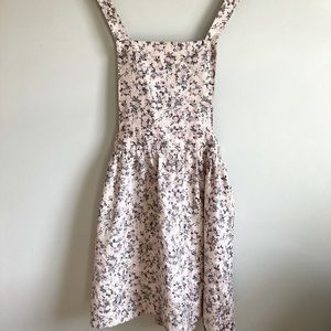 Miss Selfridge Pink Floral Overall Pinafore Dress